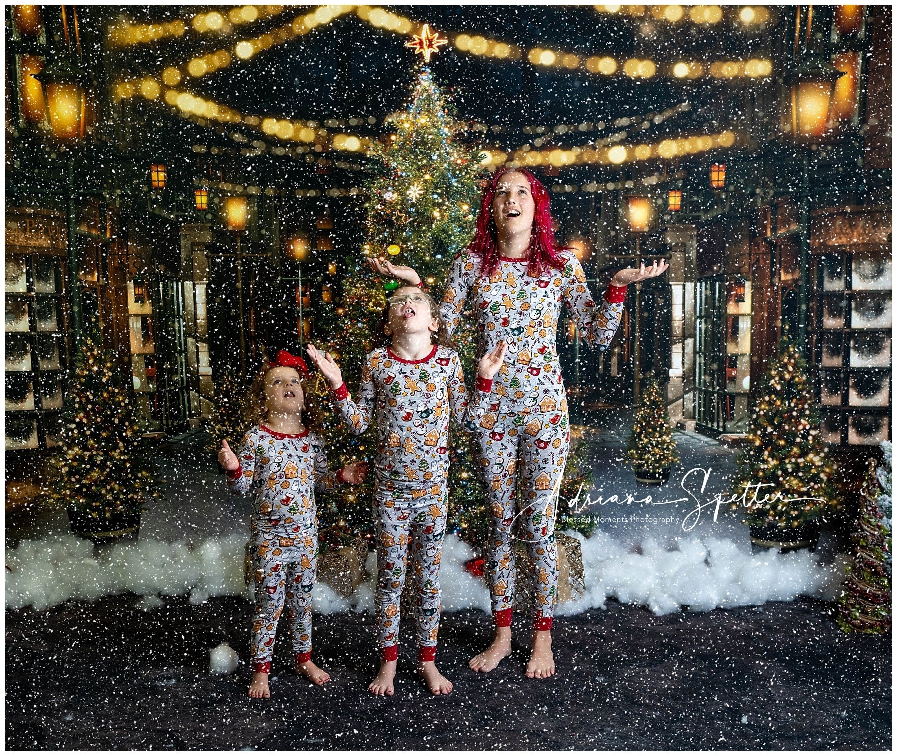Christmas Tree Backdrop Festive Night Street Christmas Backdrop MRR10-42