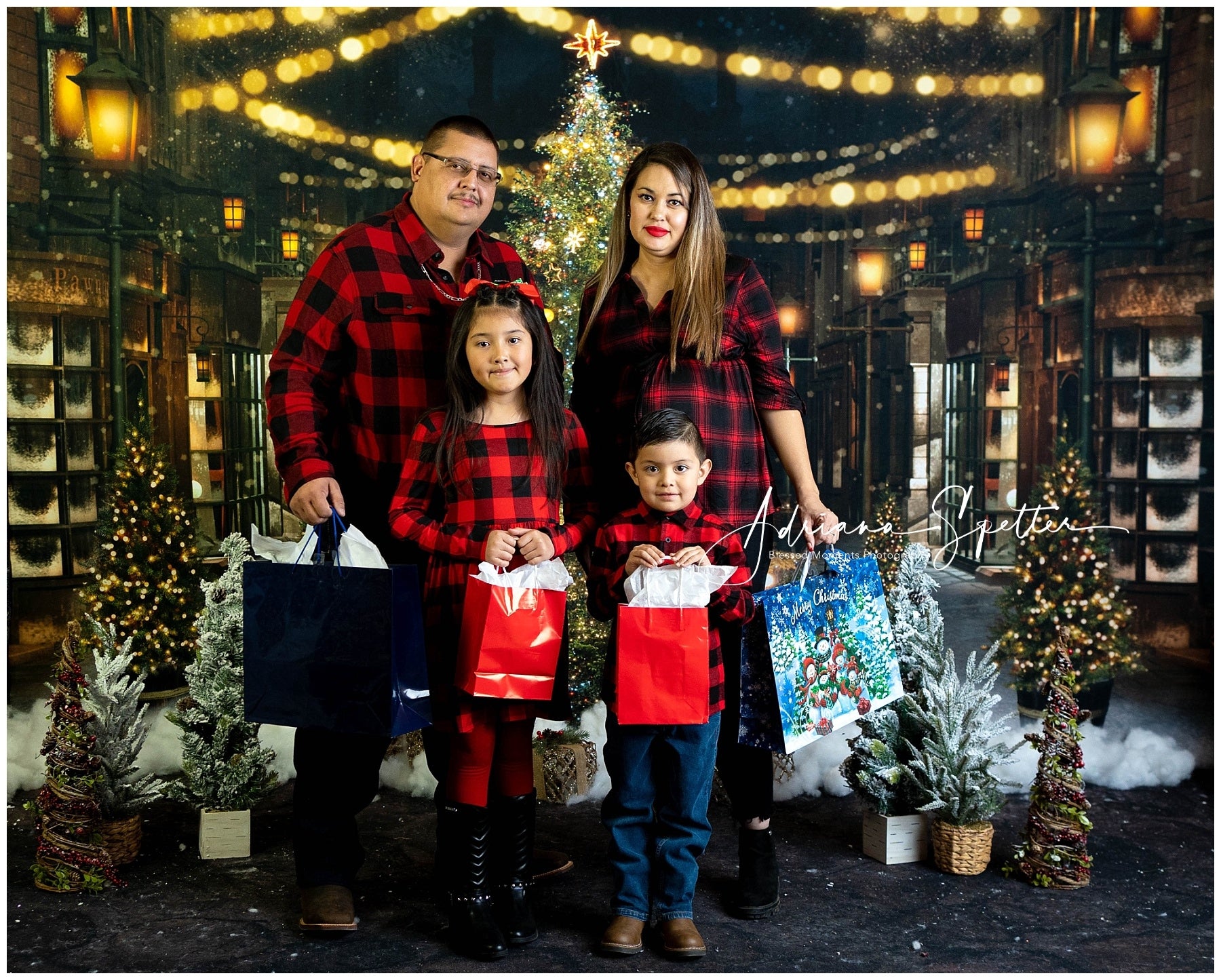 Christmas Tree Backdrop Festive Night Street Christmas Backdrop MRR10-42