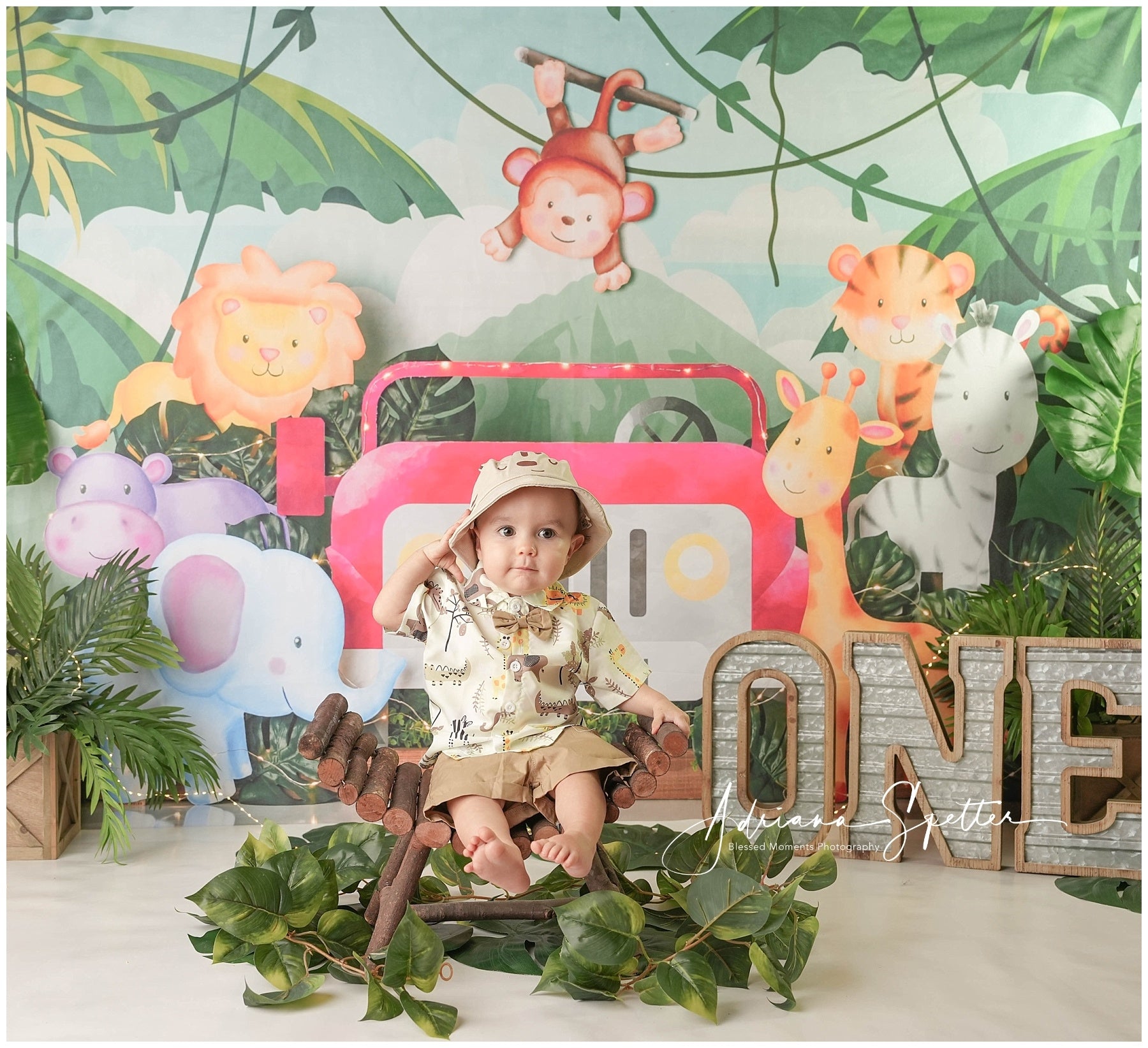 Kids Photo Backdrop Safari Jungle Adventure Children Backdrops MRR10-50