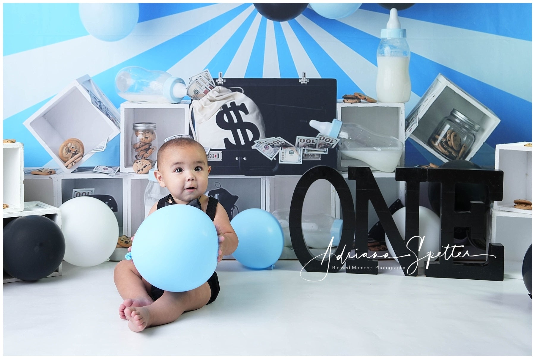 Cake Smash Backdrop Money Baby Theme Party Birthday Backdrop MRR10-47