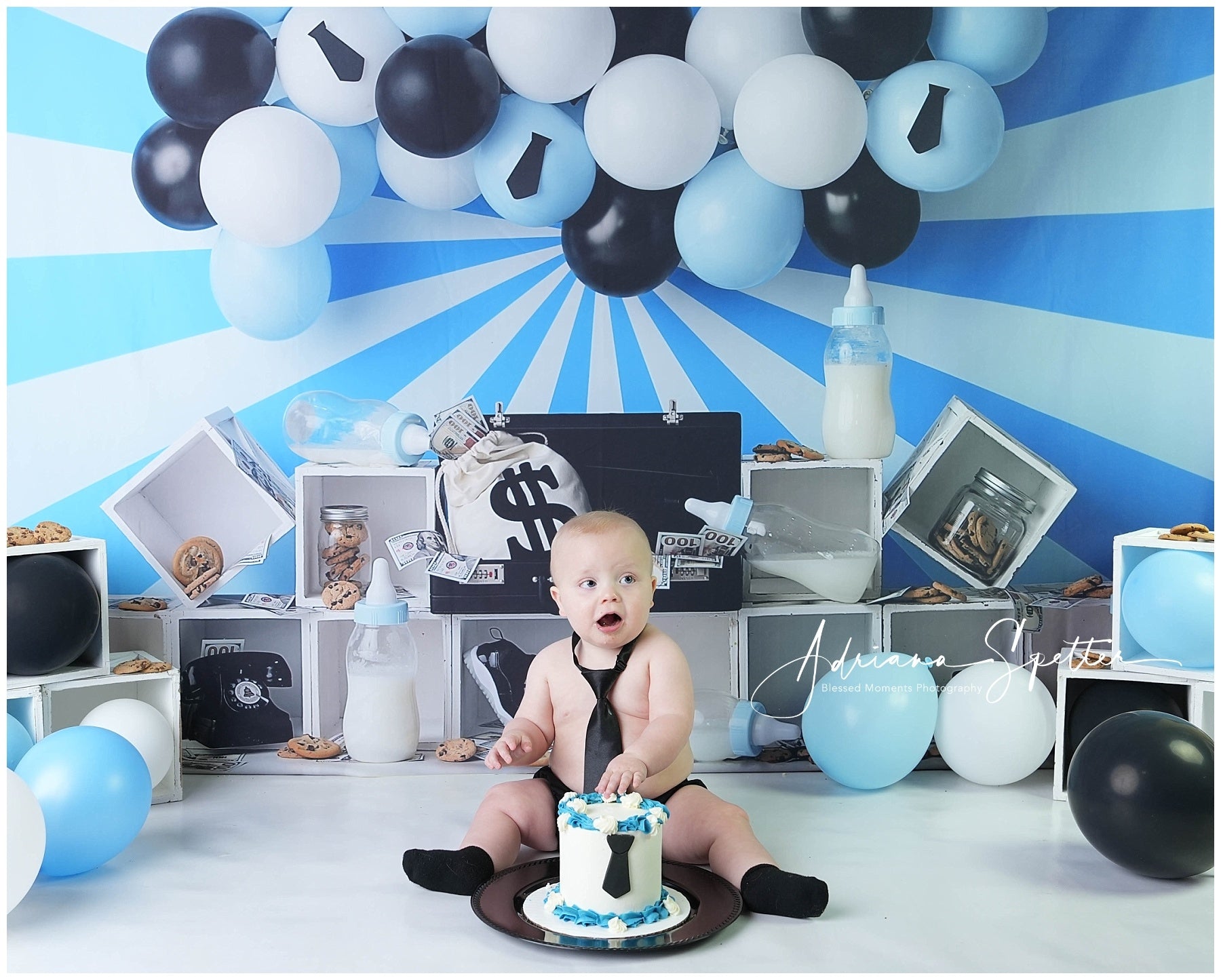 Cake Smash Backdrop Money Baby Theme Party Birthday Backdrop MRR10-47