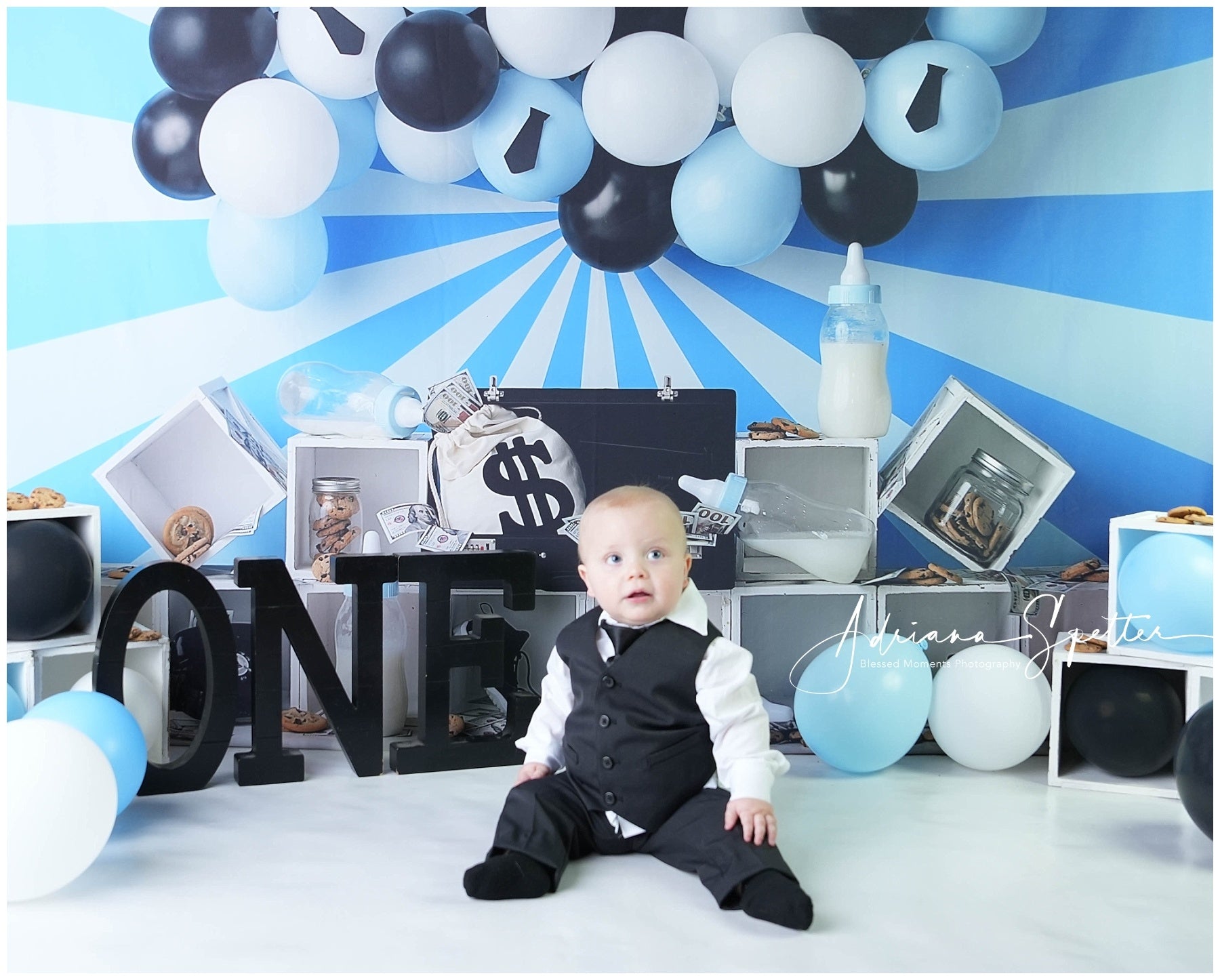 Cake Smash Backdrop Money Baby Theme Party Birthday Backdrop MRR10-47