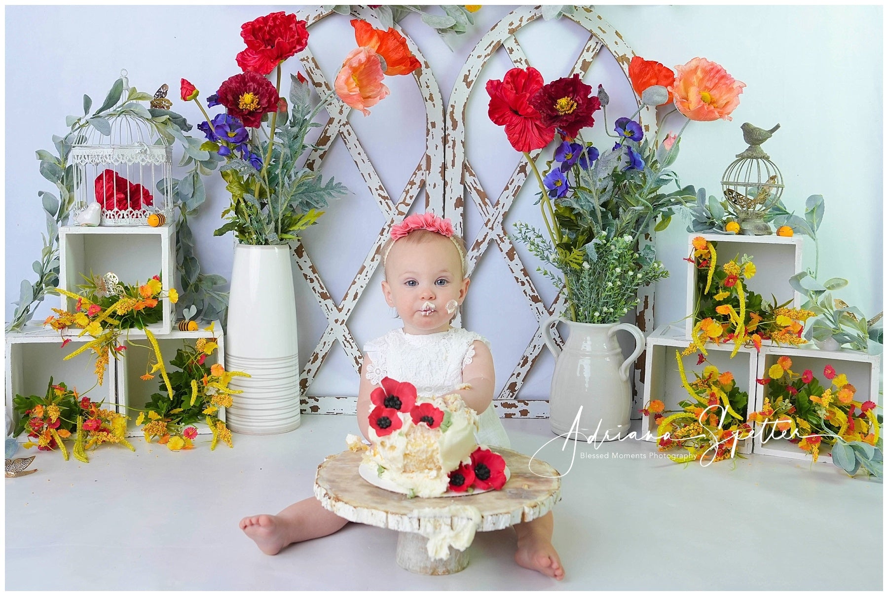 Children Backdrops Floral Arch White Frames Newborn Backdrop MRR10-44