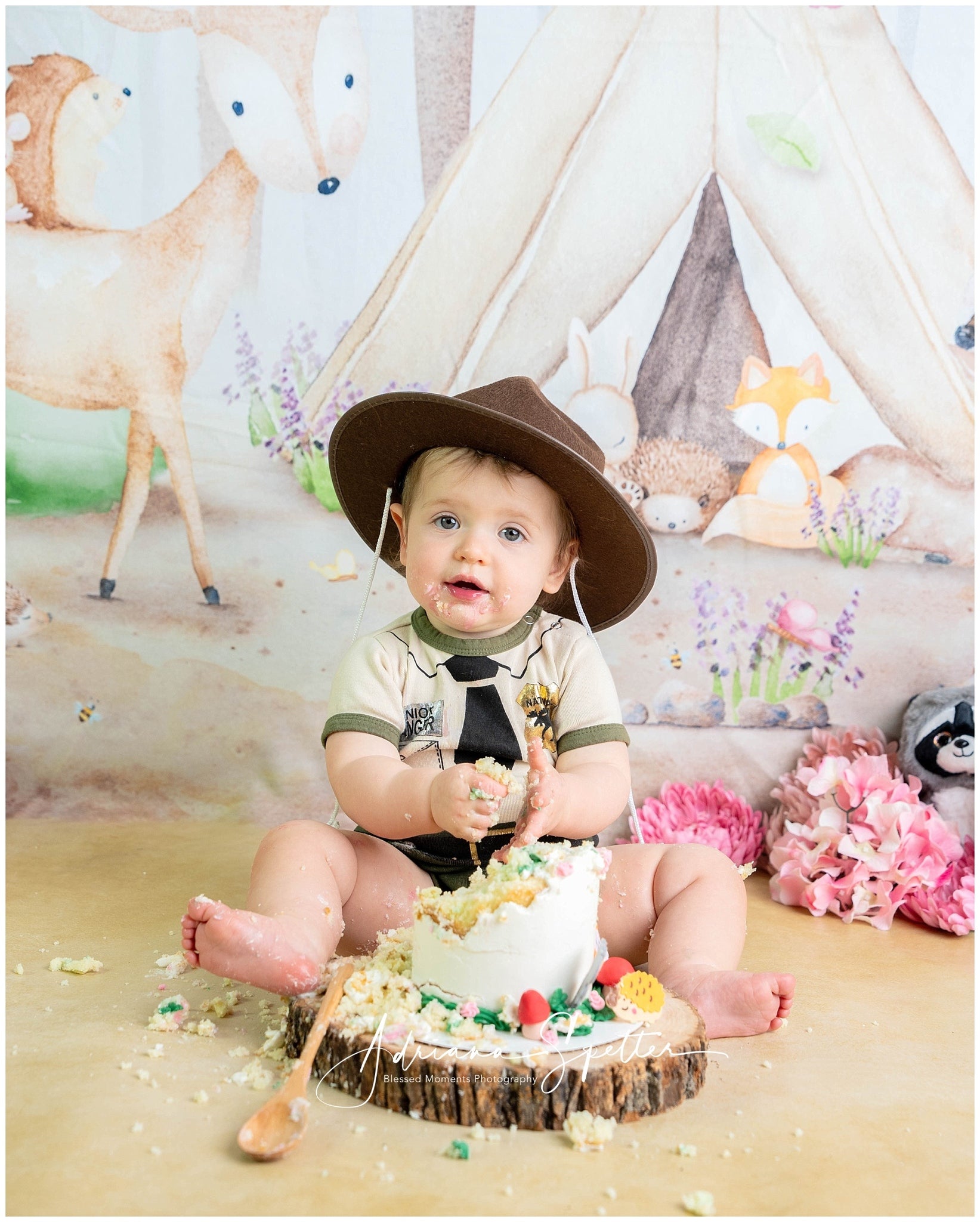 Forest Backdrop Animals Tent Trees Newborn Photography Backdrop MRR10-29