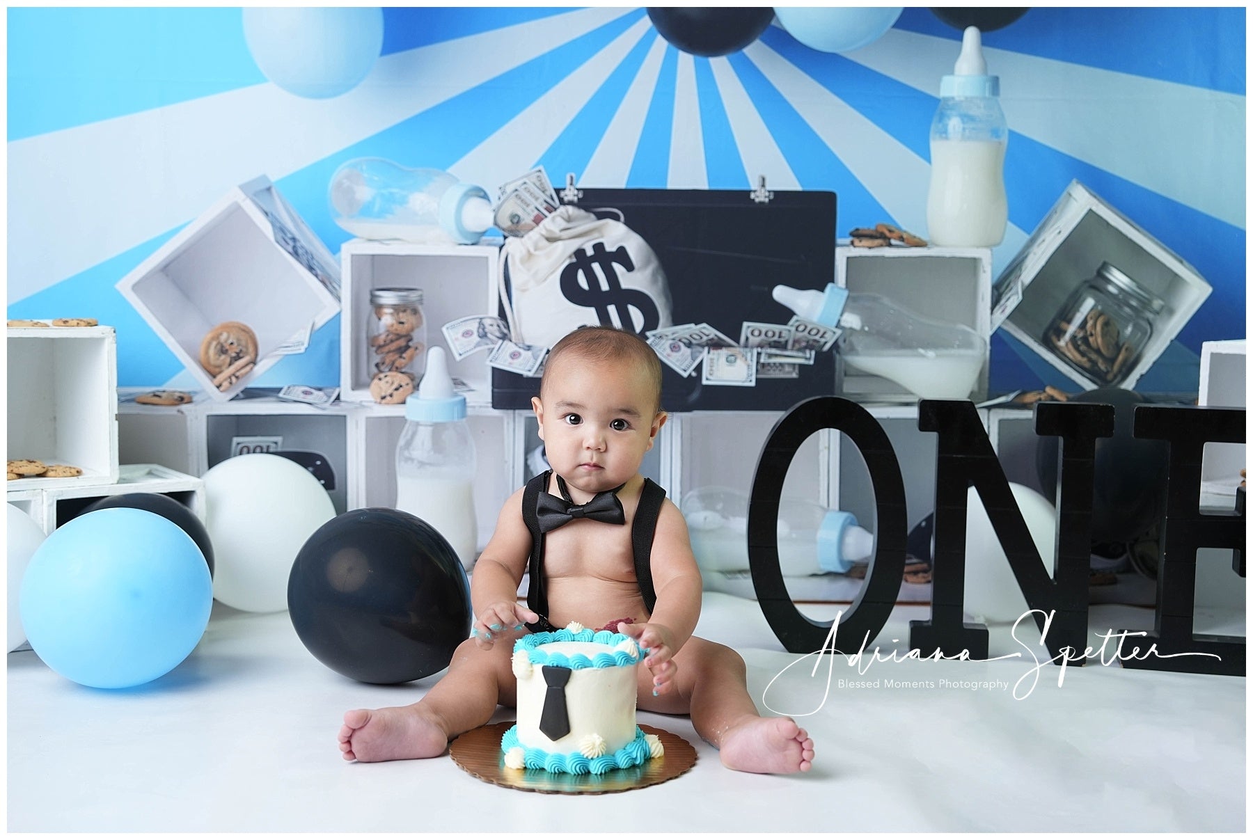 Cake Smash Backdrop Money Baby Theme Party Birthday Backdrop MRR10-47