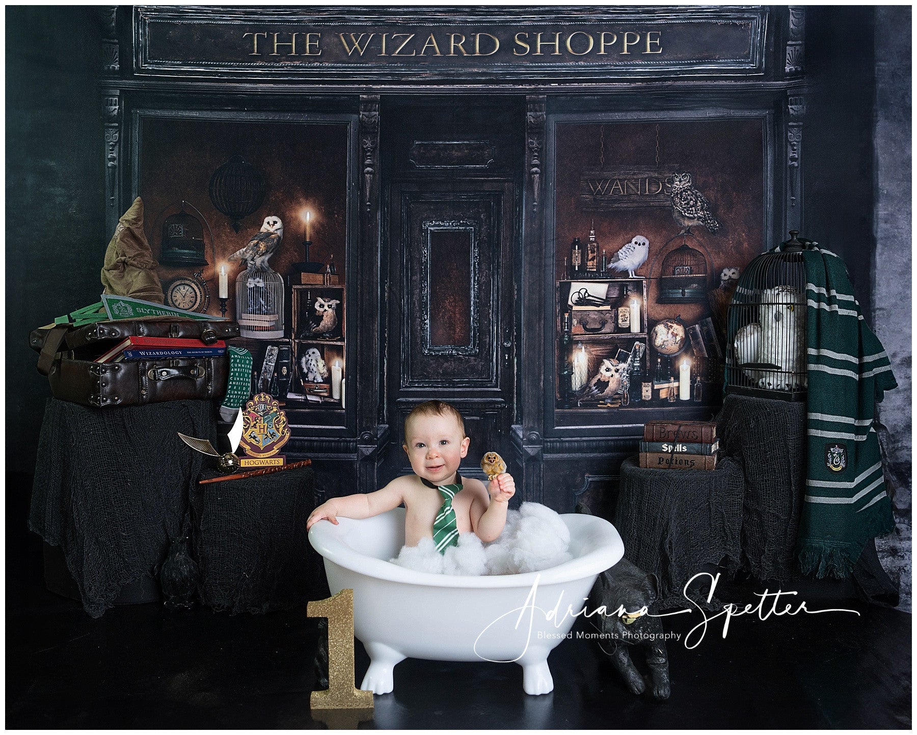 Halloween Backdrop Magical Wizard Shop Window Halloween Photo Backdrop MRR10-23