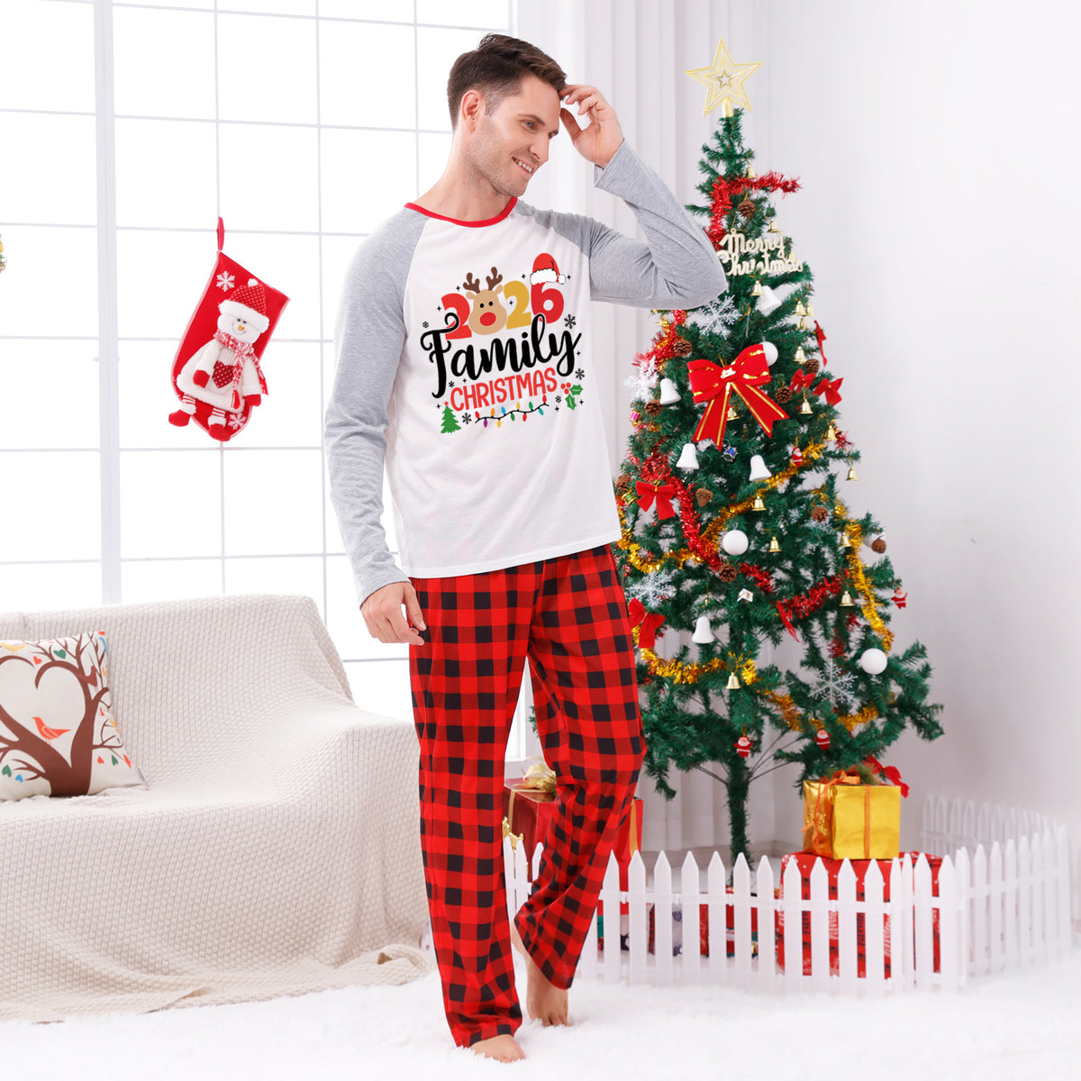 Christmas Pajamas Reindeer Family Christmas Graphic Matching Family Photoshoot Outfit Christmas Sleepwear CHP-109