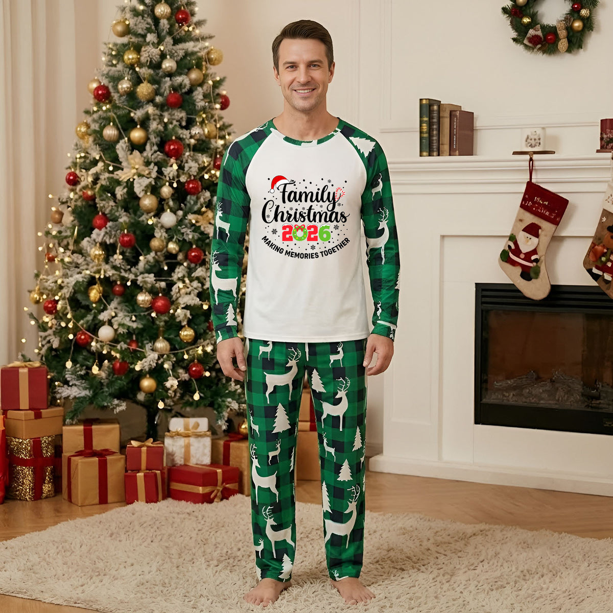 Christmas Party Pajamas Santa Hat Letter Print Christmas Nightwear CHP-11