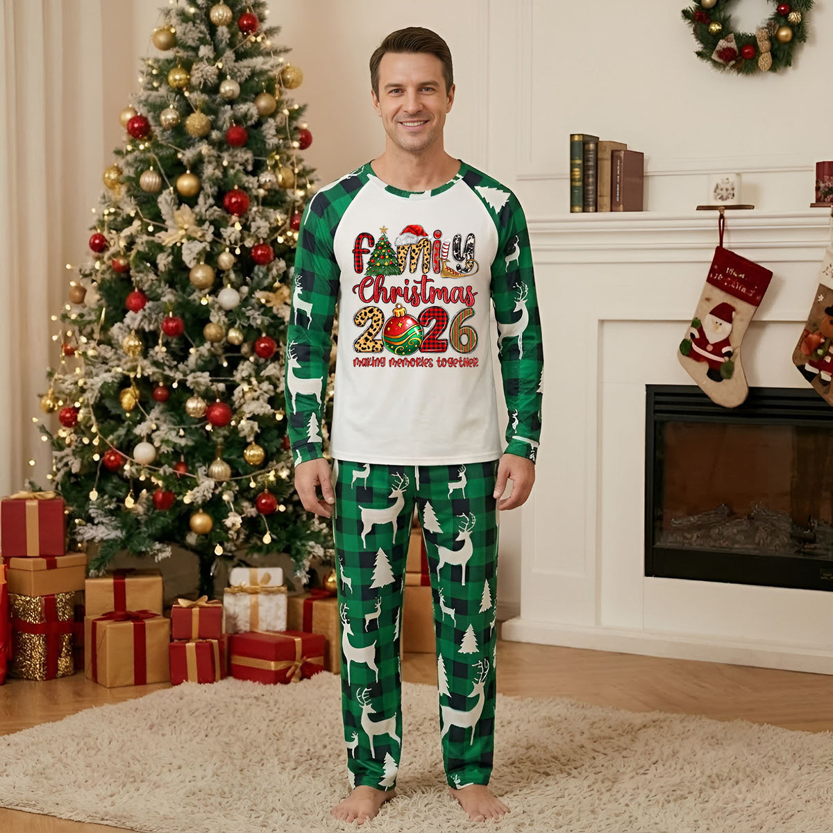 Christmas Eve Pajamas Colorful Letter Print Christmas Sleepwear CHP-10