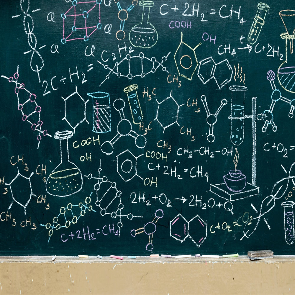 Back to School Chemical Formula Blackboard Backdrop BRP7-31