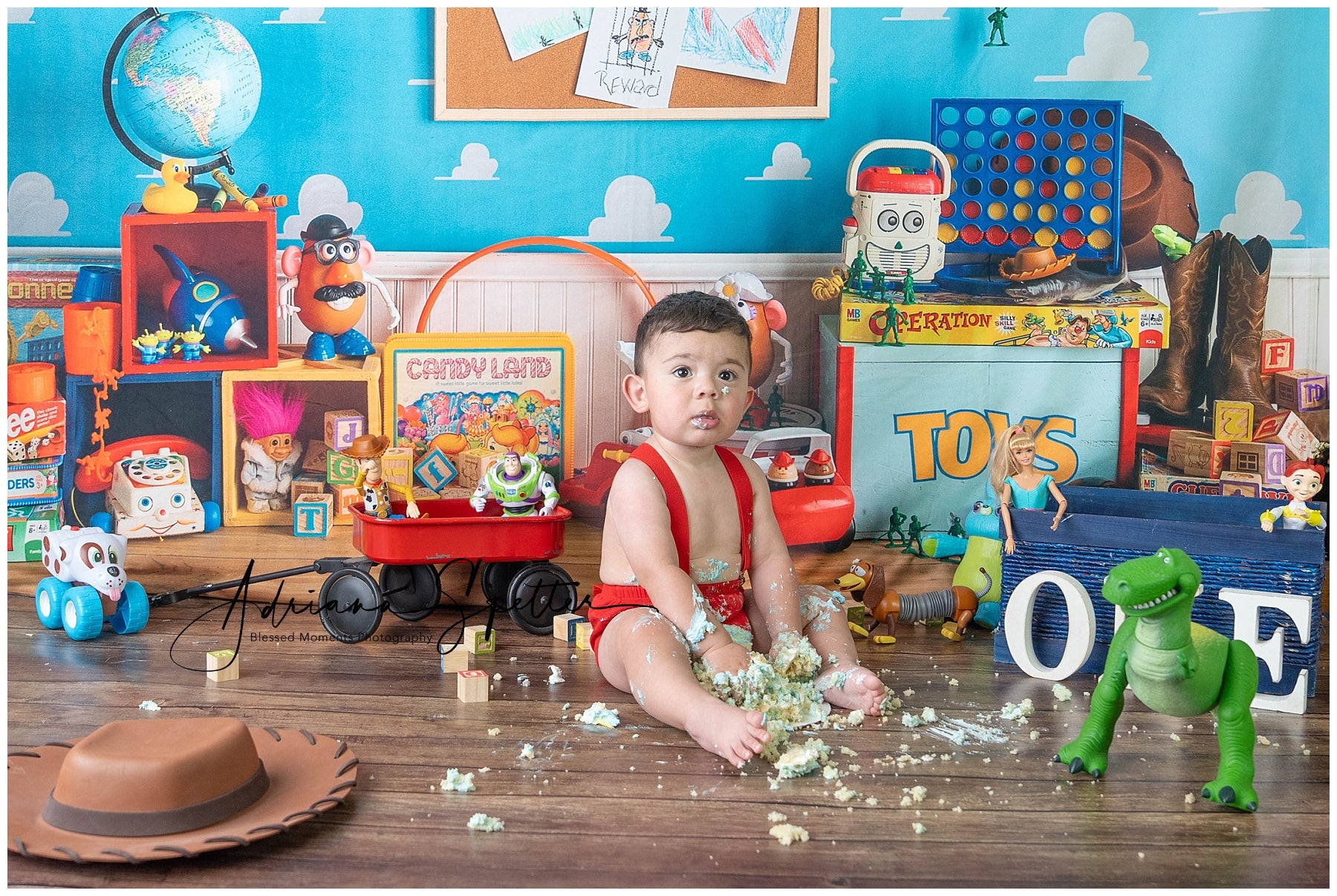 Back To School Backdrop Colorful Toy Story Playroom School Backdrop MRR9-114