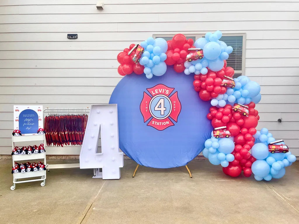 Custom Photo Text Fabric Round Backdrop Party Decorations