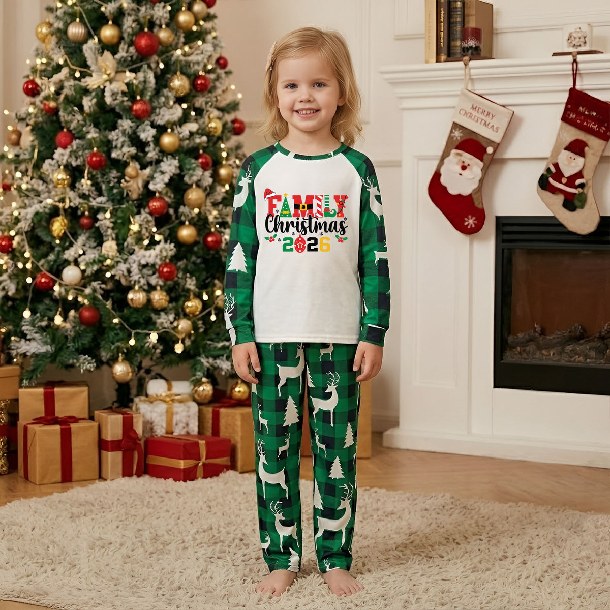 Christmas Matching Pajamas Colorful Holiday Letter Print Funny Christmas Pajamas CHP-7