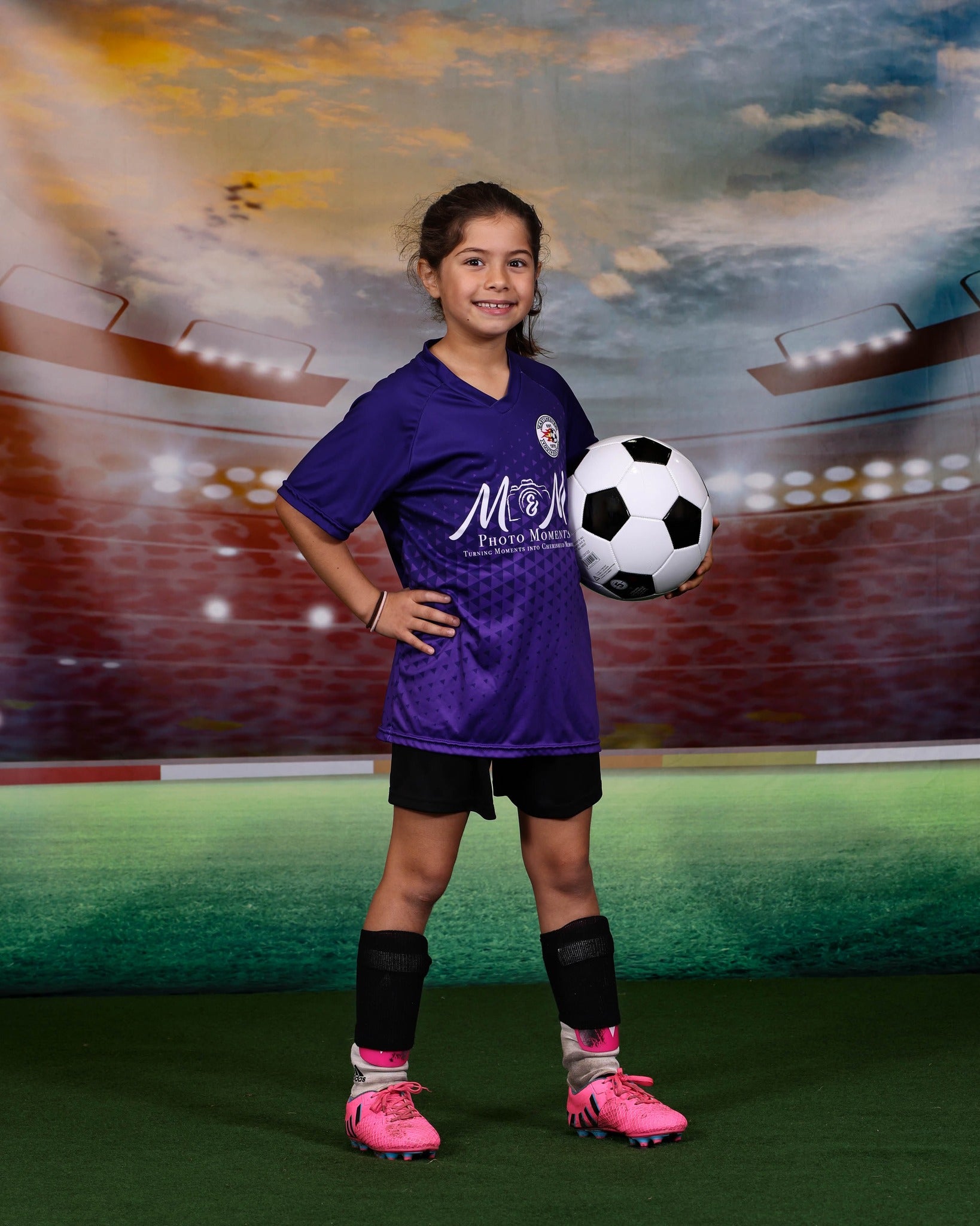 Night Soccer Field Spotlights s Sports Photo Booth Backdrop M063