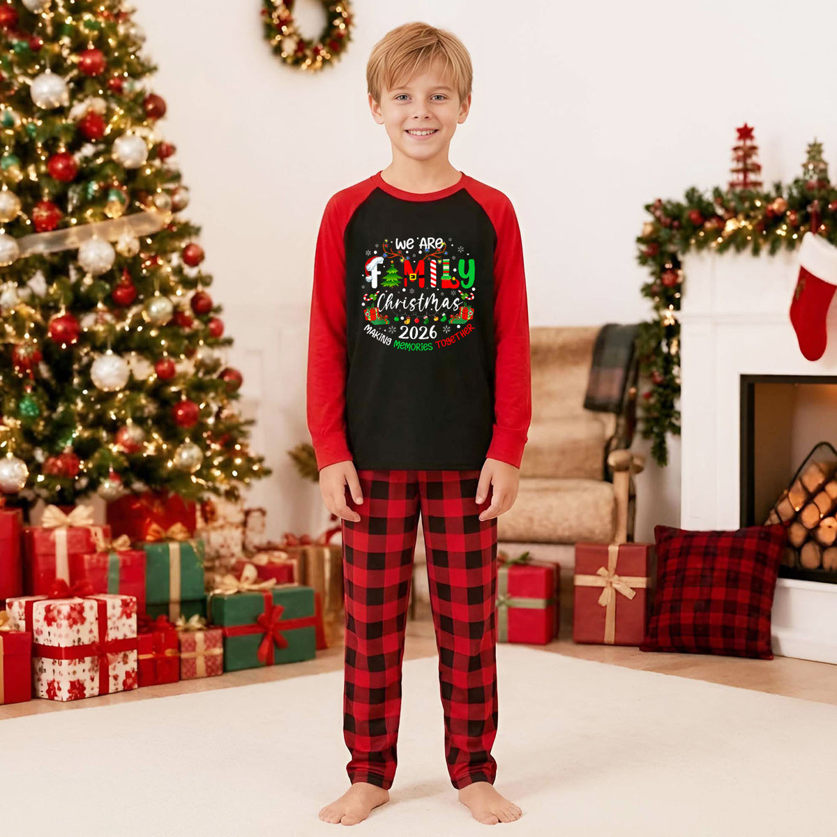 Christmas Sleepwear Festive Family Lettering Design Holiday Pajamas CHP-53