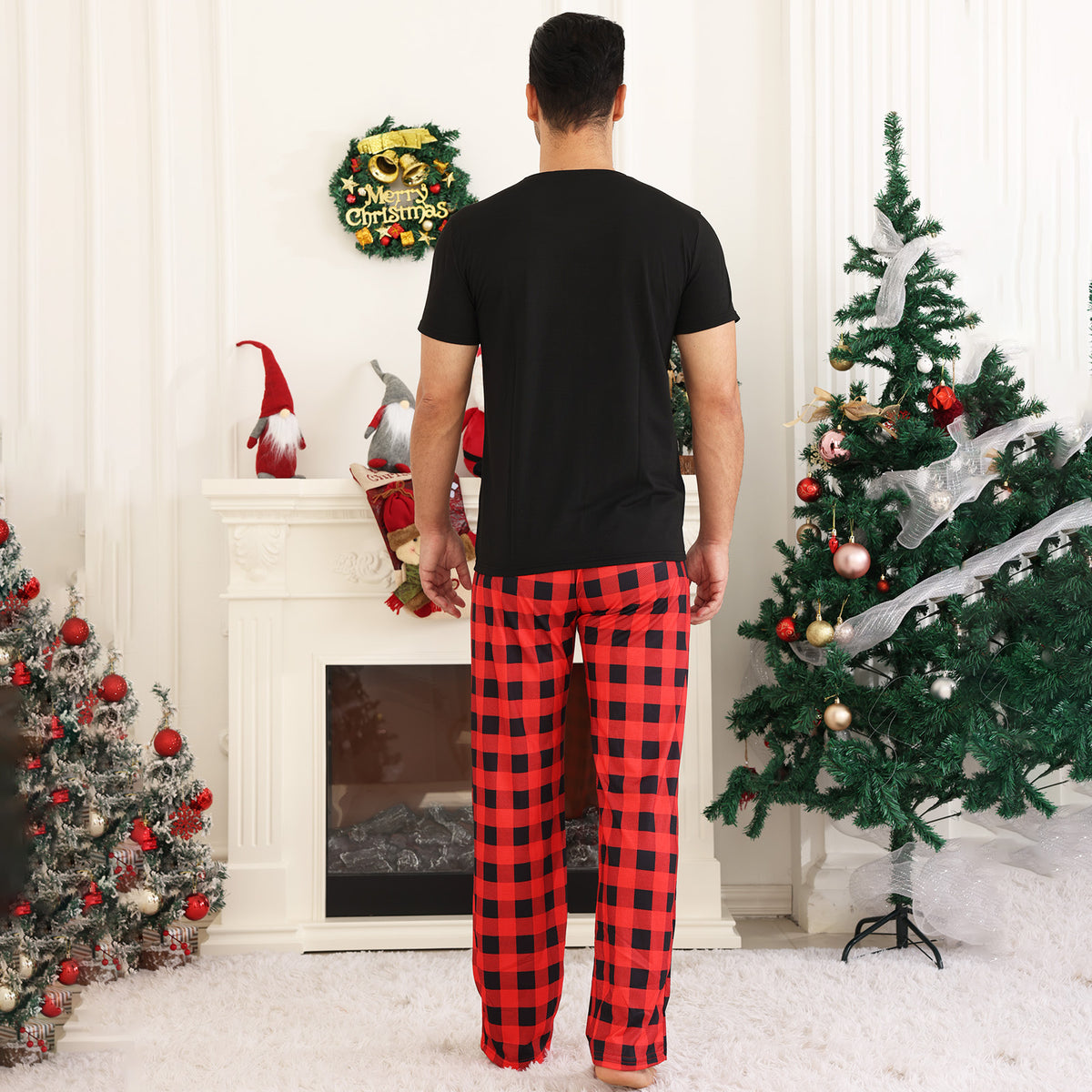 Christmas Family Photoshoot Outfits Santa Hat Bold Typography Christmas Party Pajamas CHP-31