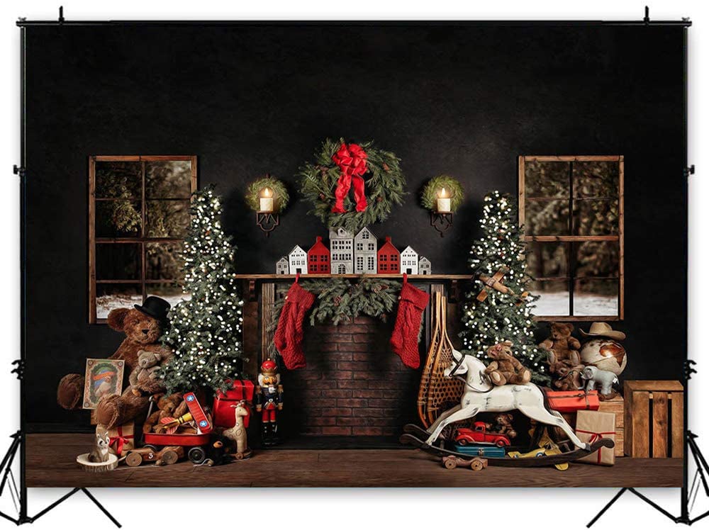 10x10ft/5x3ft Christmas Trees Room Photography Backdrop G-1434 (only 2)
