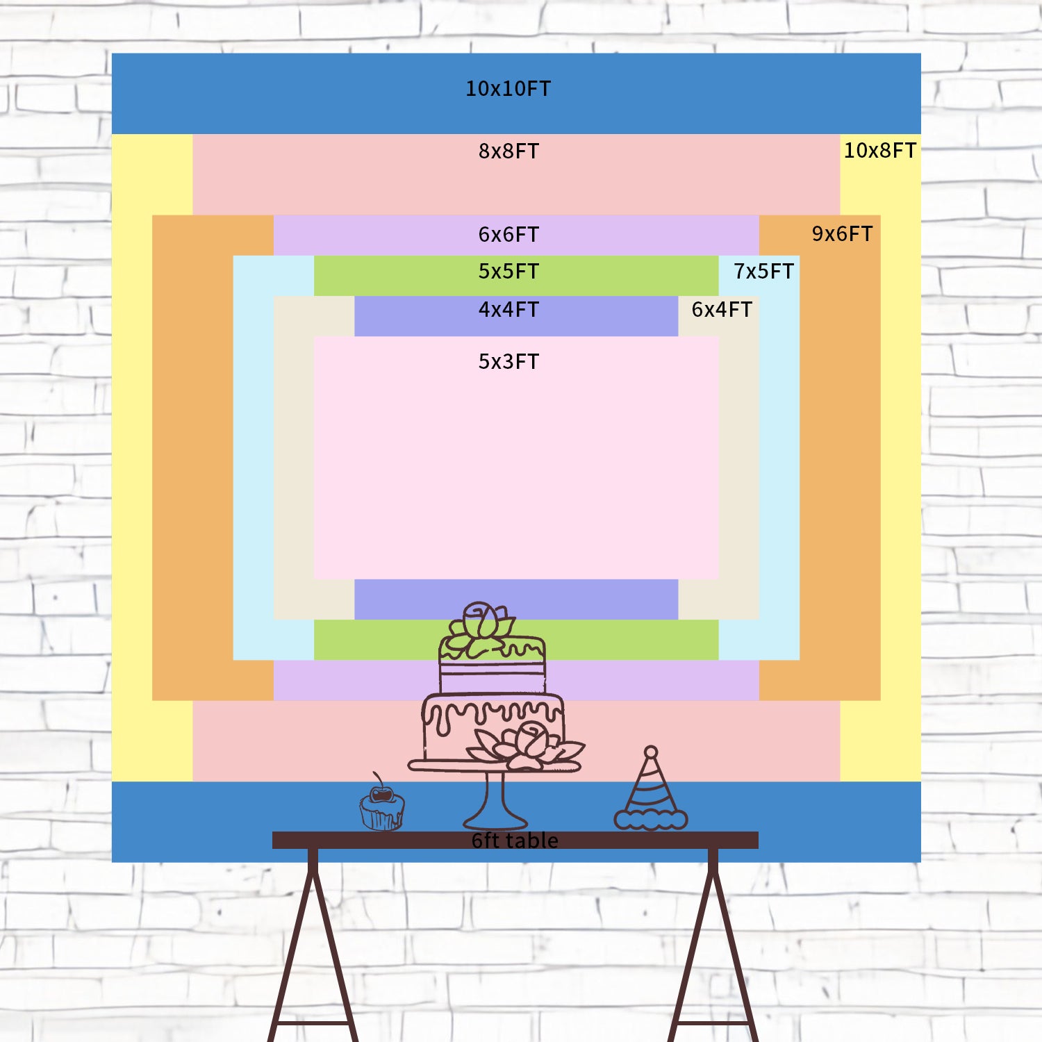 Custom Made Birthday Backdrops Unicorn Castle Magical Backdrop BRP3-83