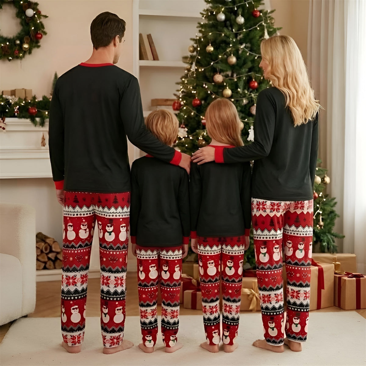 Christmas Eve Pajamas Chillin Snowman Fair Isle Family Christmas Pajamas CHP-103