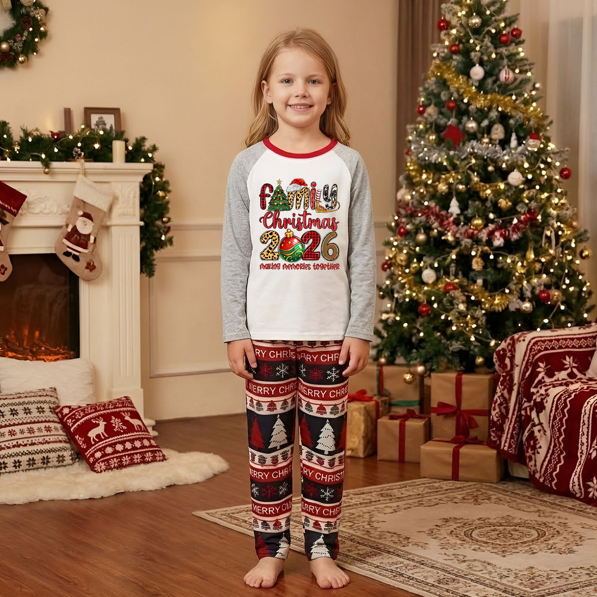 Christmas Pajama Photoshoot Ornate Family Holiday Typography Christmas Morning Pajamas CHP-62