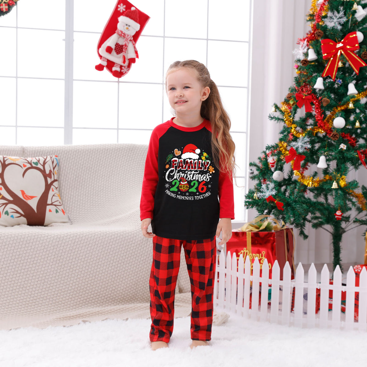 Christmas Sleepwear Santa Gingerbread Graphic Matching Family Christmas Pajamas CHP-45