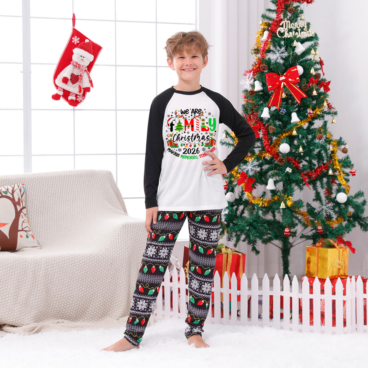 Christmas Pajamas We Are Family 2026 Christmas Gift Print Matching Family Photoshoot Sleepwear CHP-122