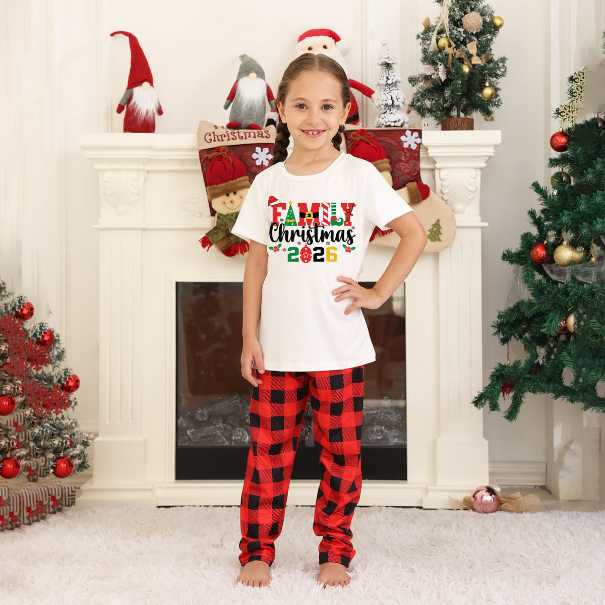 Matching Christmas Pajamas Colorful Typography Ornaments Christmas Eve Pajamas CHP-26