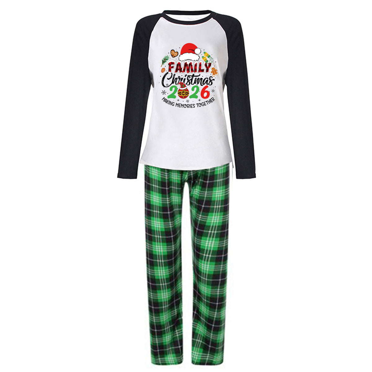 Christmas Photo Session Outfits Colorful Santa Family Graphic Family Christmas Pajamas CHP-64
