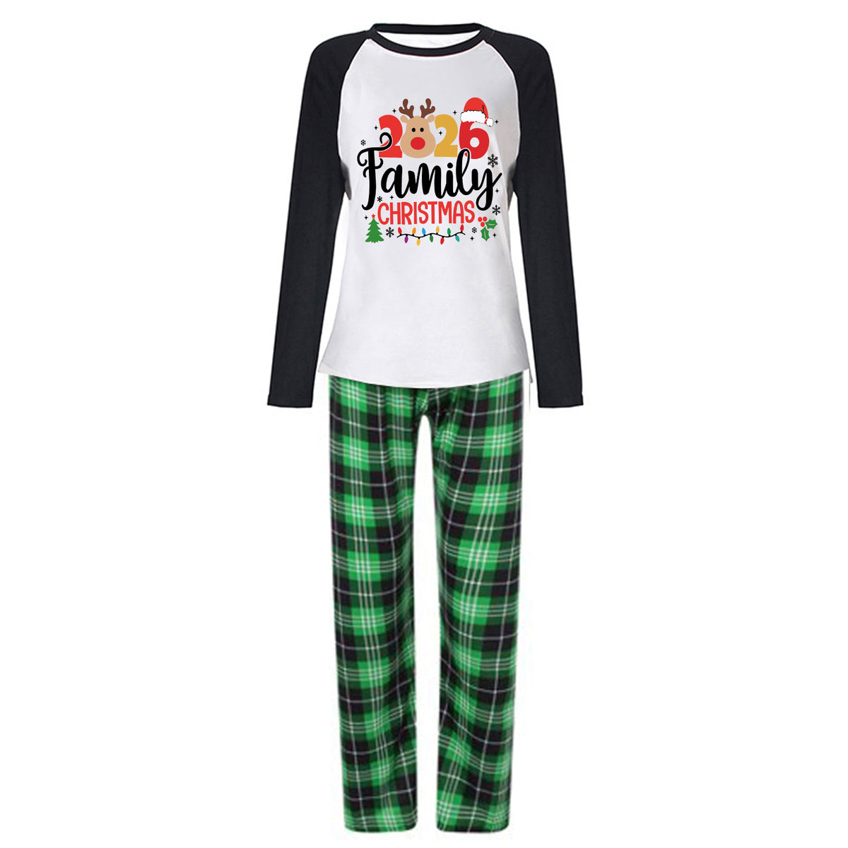 Christmas Morning Pajamas Reindeer Family Festive Typography Christmas Pajama Photoshoot CHP-66