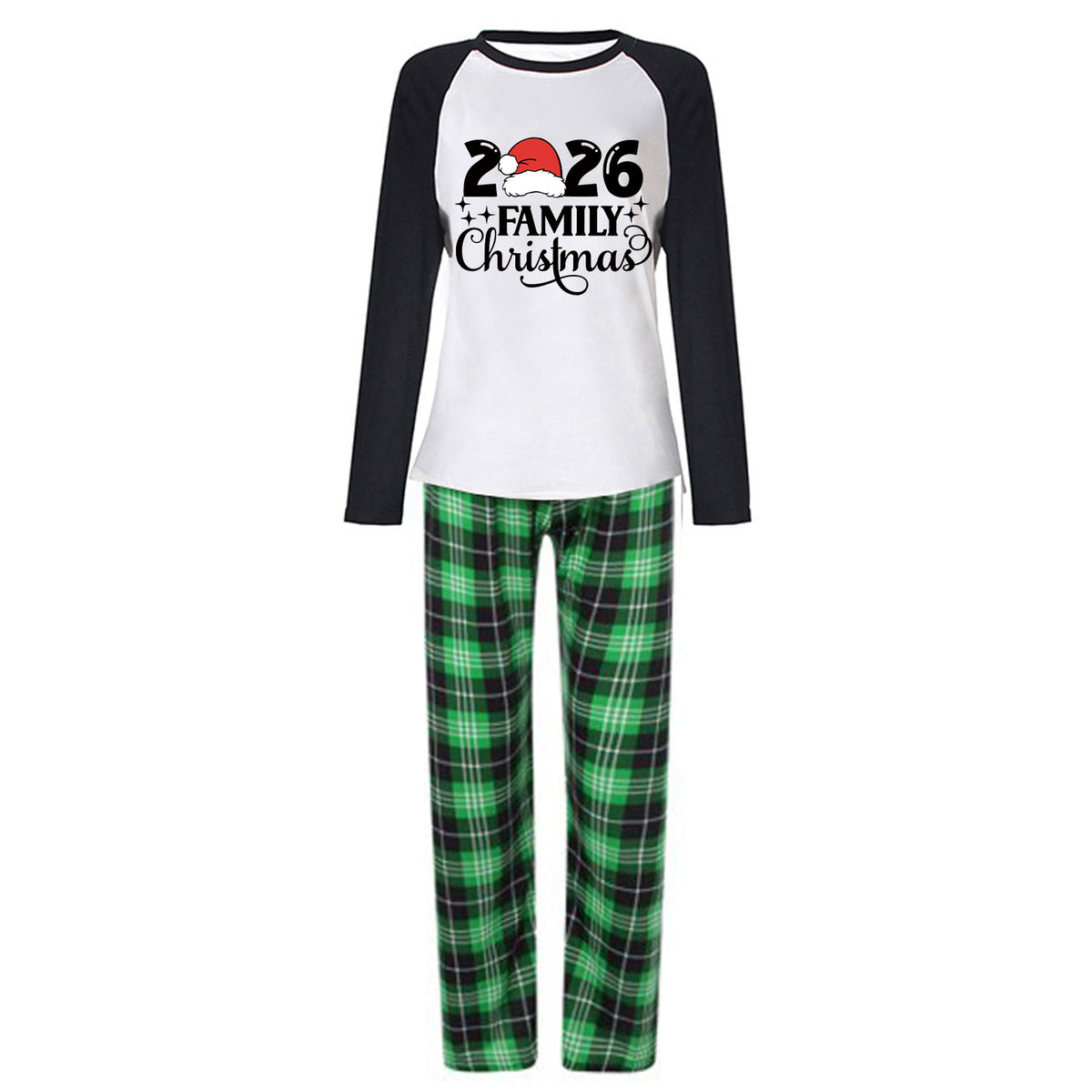 Matching Christmas Pajamas for Photos Santa Hat Family Typography Christmas Lounge Set CHP-65