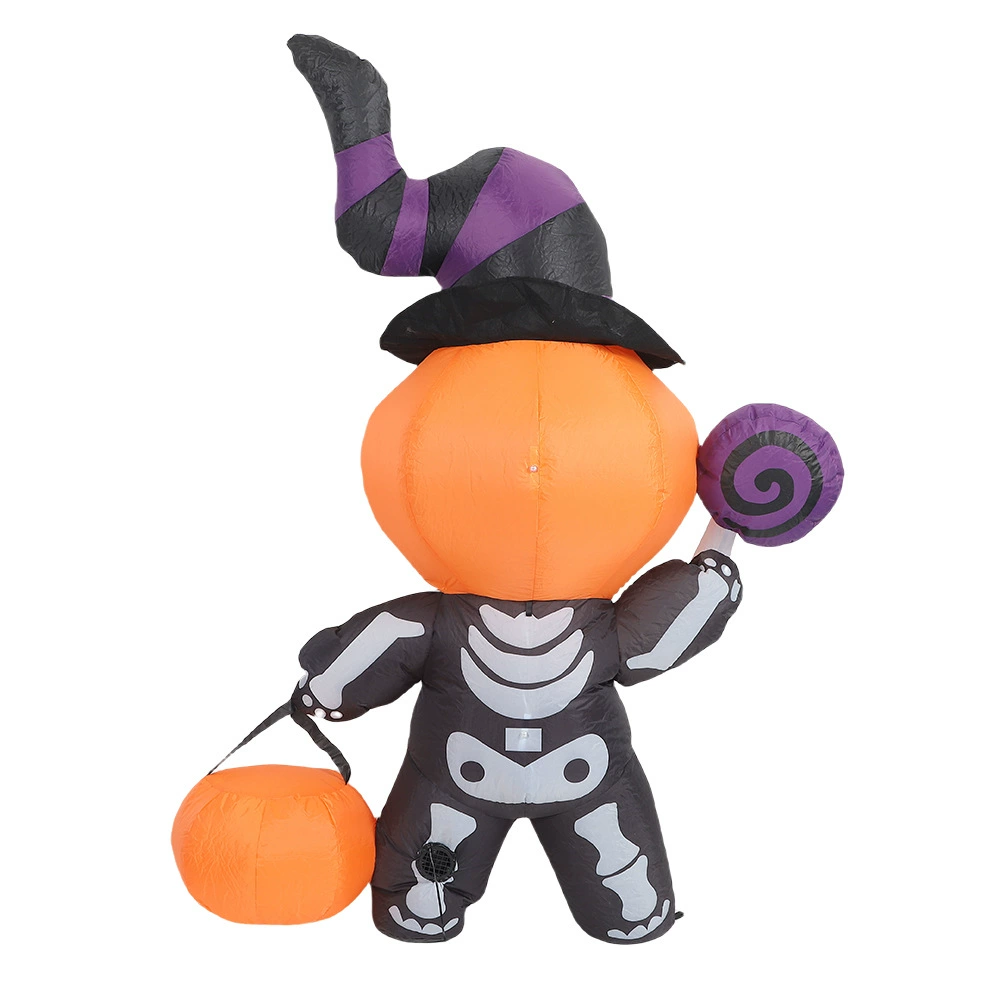 6FT Halloween Inflatable Pumpkin Skeleton LED Yard Decoration Outdoor Blow Up Decor