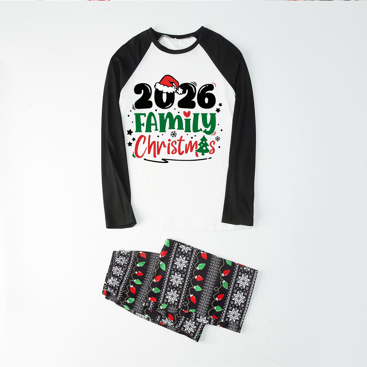 Christmas Pajamas 2026 Family Christmas Santa Hat Print Matching Family Photoshoot Sleepwear CHP-118