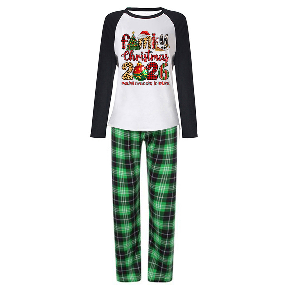 Christmas Matching Pajamas Colorful Patterned Typography Family Christmas PJs CHP-71
