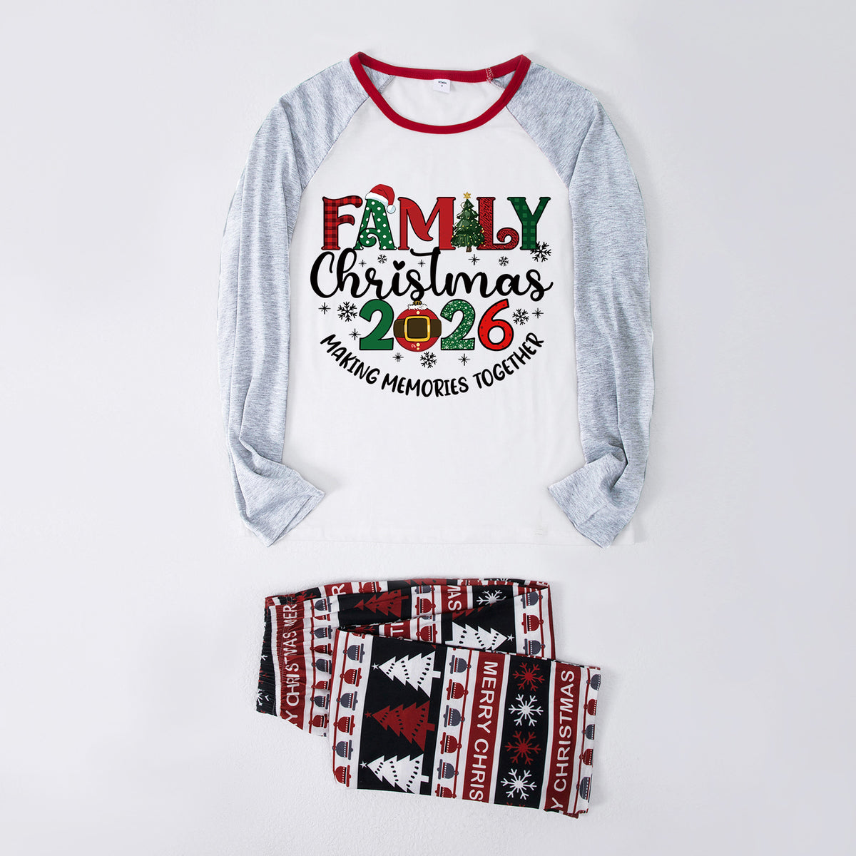 Matching Family Christmas Pajamas Santa Hat Tree Graphic Christmas Eve Pajamas CHP-55