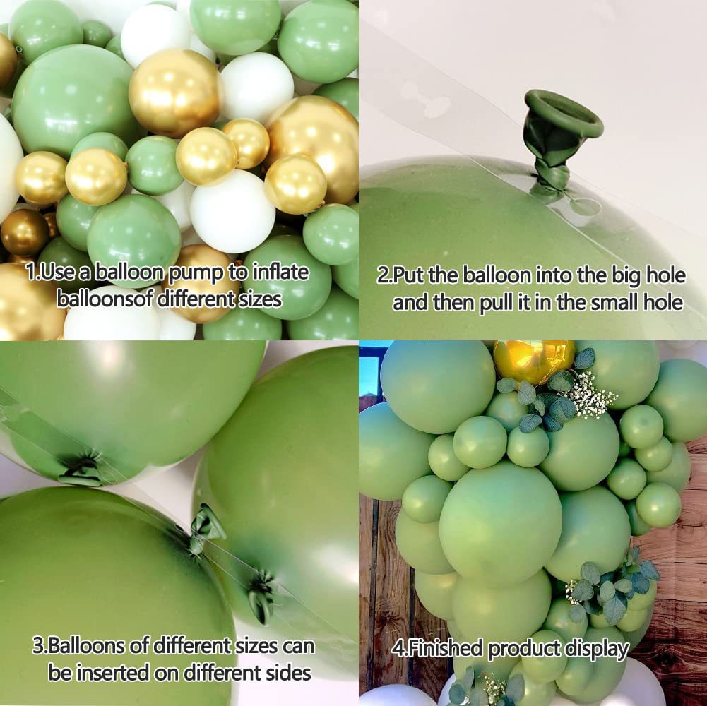 Vintage Avocado Green Arch Balloon Garland Birthday Party Venue Decoration BA29