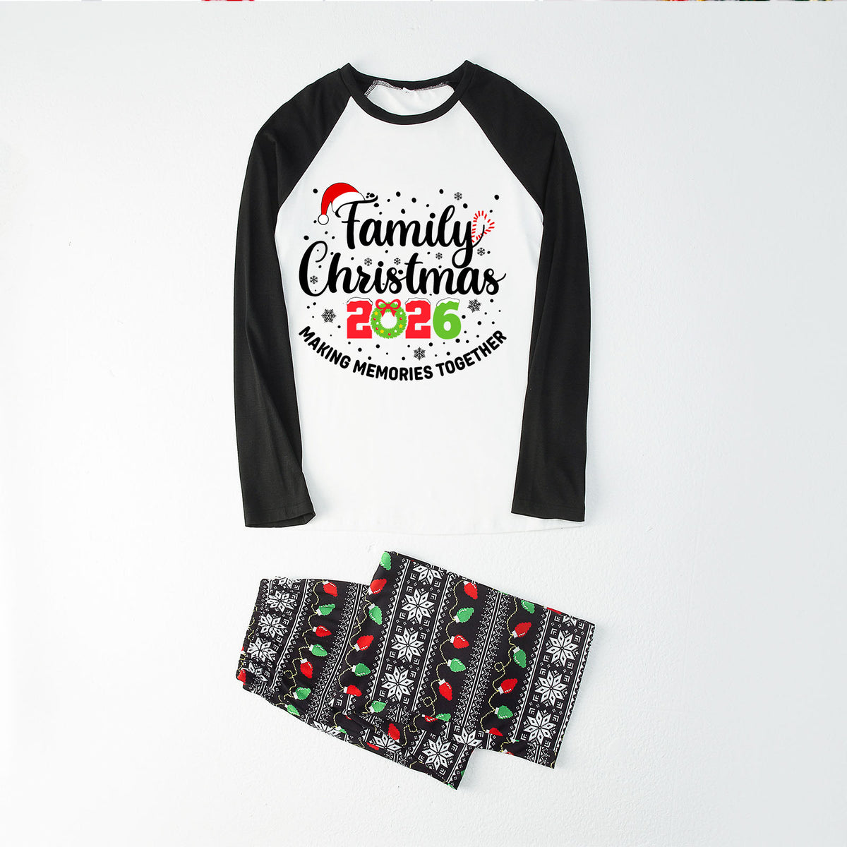 Christmas Pajamas Family Christmas 2026 Candy Cane Letter Print Matching Family Photoshoot Sleepwear CHP-124