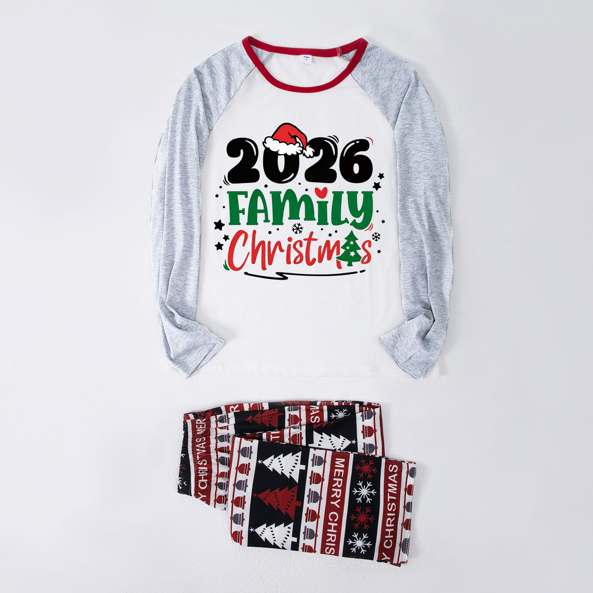 Christmas Photo Session Outfits Bold Colorful Family Typography Christmas PJs CHP-58