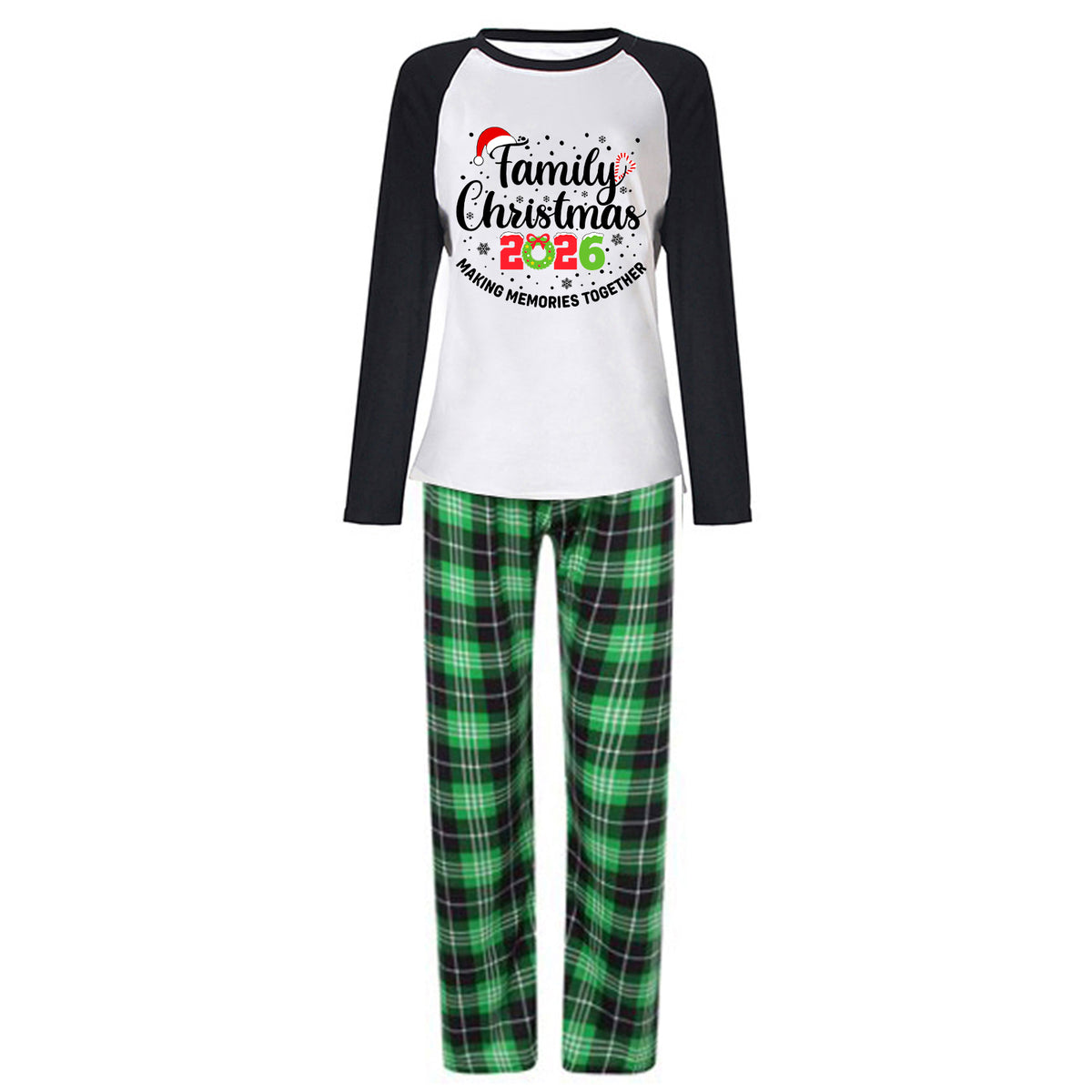 Christmas Family Pajamas Elegant Script Typography Christmas Plaid Pajamas CHP-72