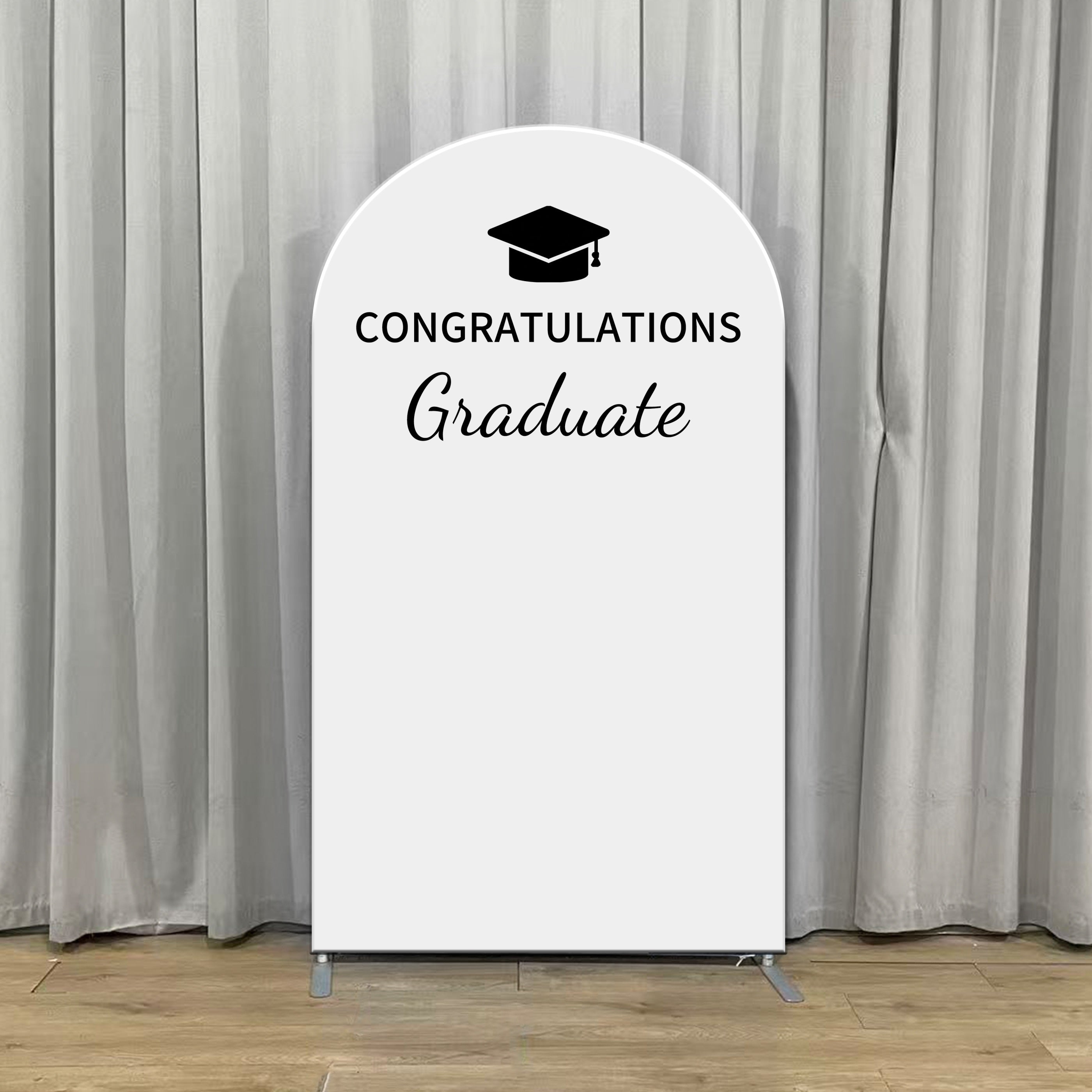 Graduation Decorations Backdrop White Personalized Chiara Arch Backdrop