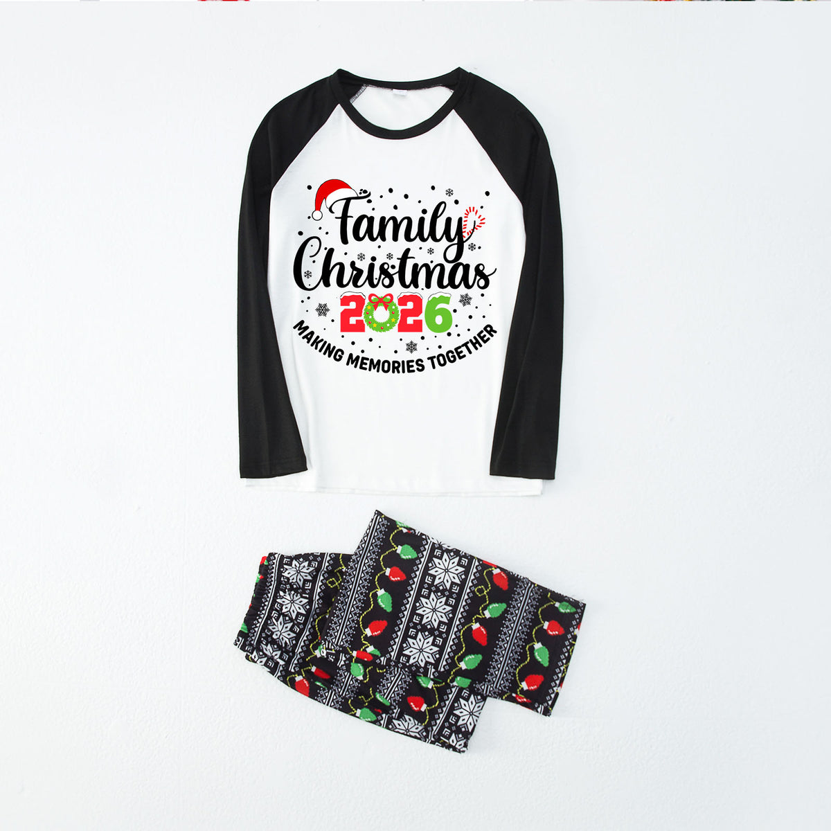 Christmas Pajamas Family Christmas 2026 Candy Cane Letter Print Matching Family Photoshoot Sleepwear CHP-124