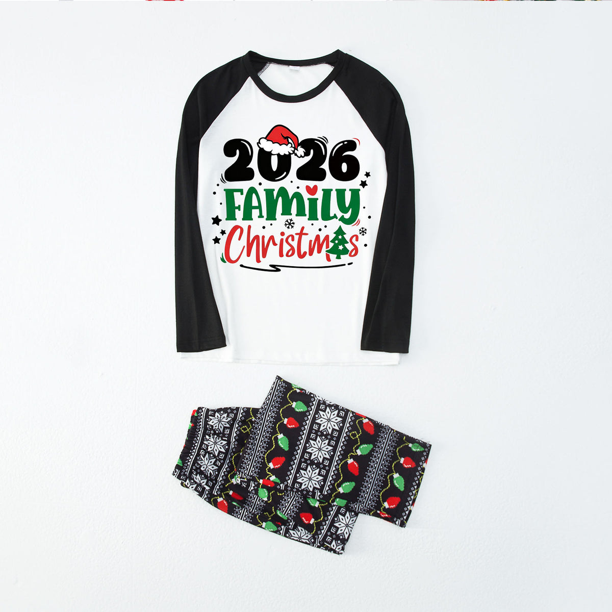 Christmas Pajamas 2026 Family Christmas Santa Hat Print Matching Family Photoshoot Sleepwear CHP-118