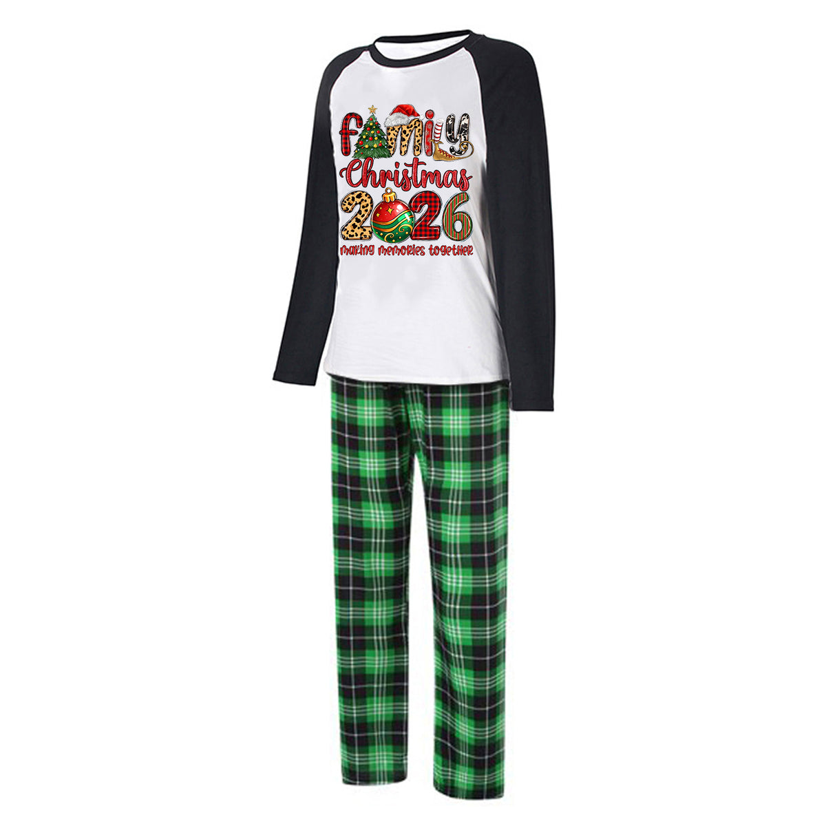 Christmas Matching Pajamas Colorful Patterned Typography Family Christmas PJs CHP-71