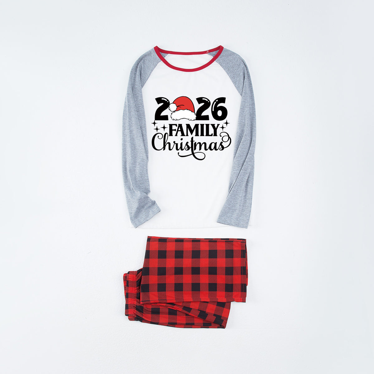 Christmas Pajamas 2026 Family Christmas Santa Hat Typography Family Photo Outfit Christmas Sleepwear CHP-108