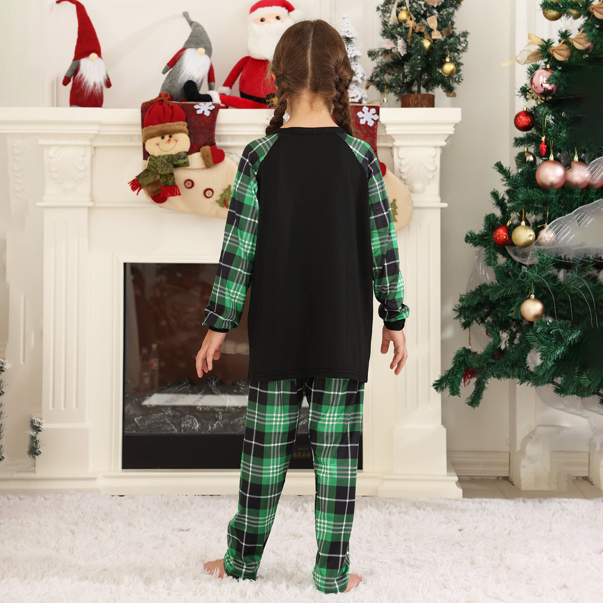 Christmas Pajamas Santa Hat Reindeer Print Christmas Vacation Pajamas CHP-18