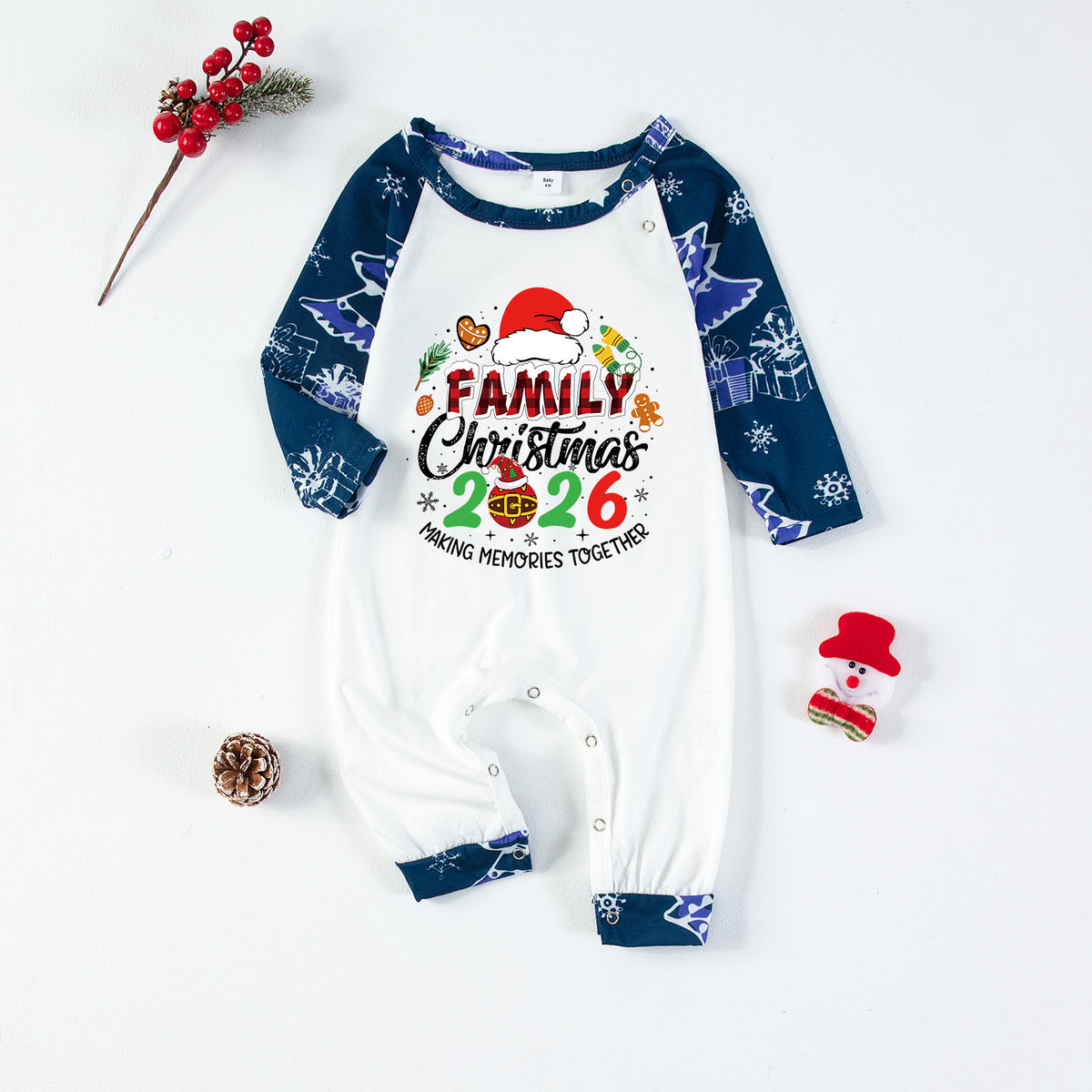 Christmas Pajamas Family Christmas 2026 Santa Hat Gingerbread Print Matching Family Sleepwear CHP-137