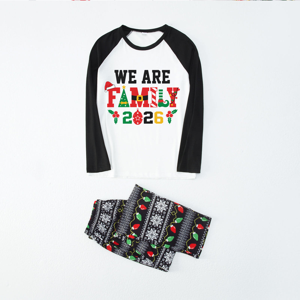 Christmas Pajamas We Are Family 2026 Print Matching Family Photoshoot Sleepwear CHP-121