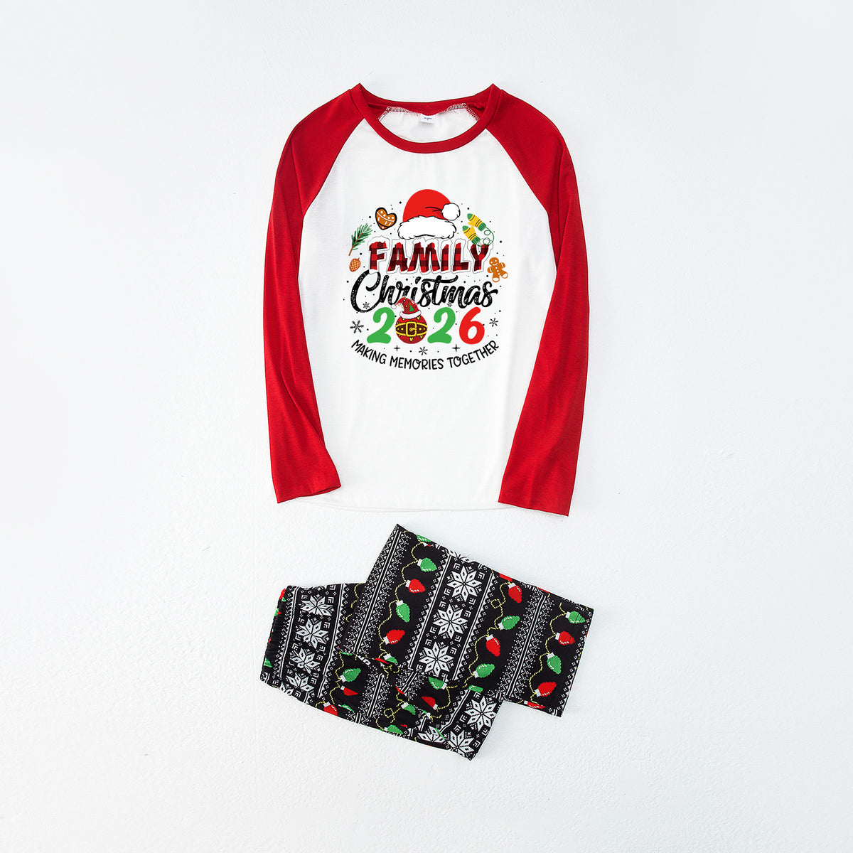 Christmas Pajamas Family Christmas 2026 Santa Hat Gingerbread Print Matching Family Sleepwear CHP-126