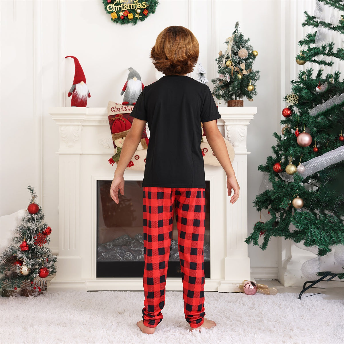 Christmas Family Photoshoot Outfits Santa Hat Bold Typography Christmas Party Pajamas CHP-31