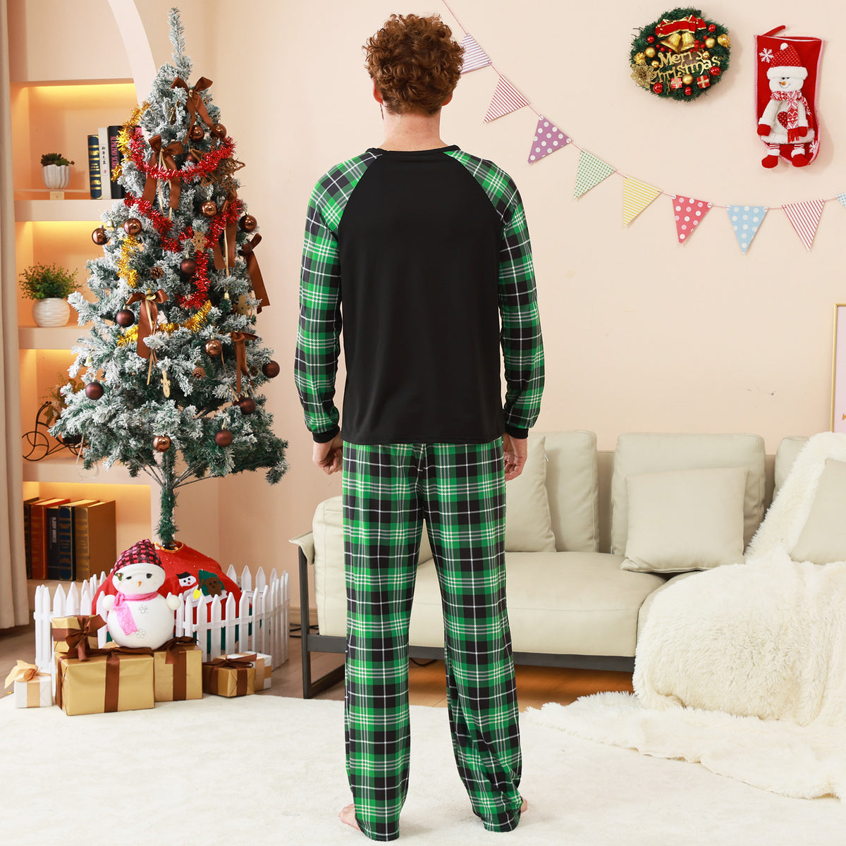 Christmas Sleepwear Naughty Santa Print Christmas Photo Session Outfits CHP-83