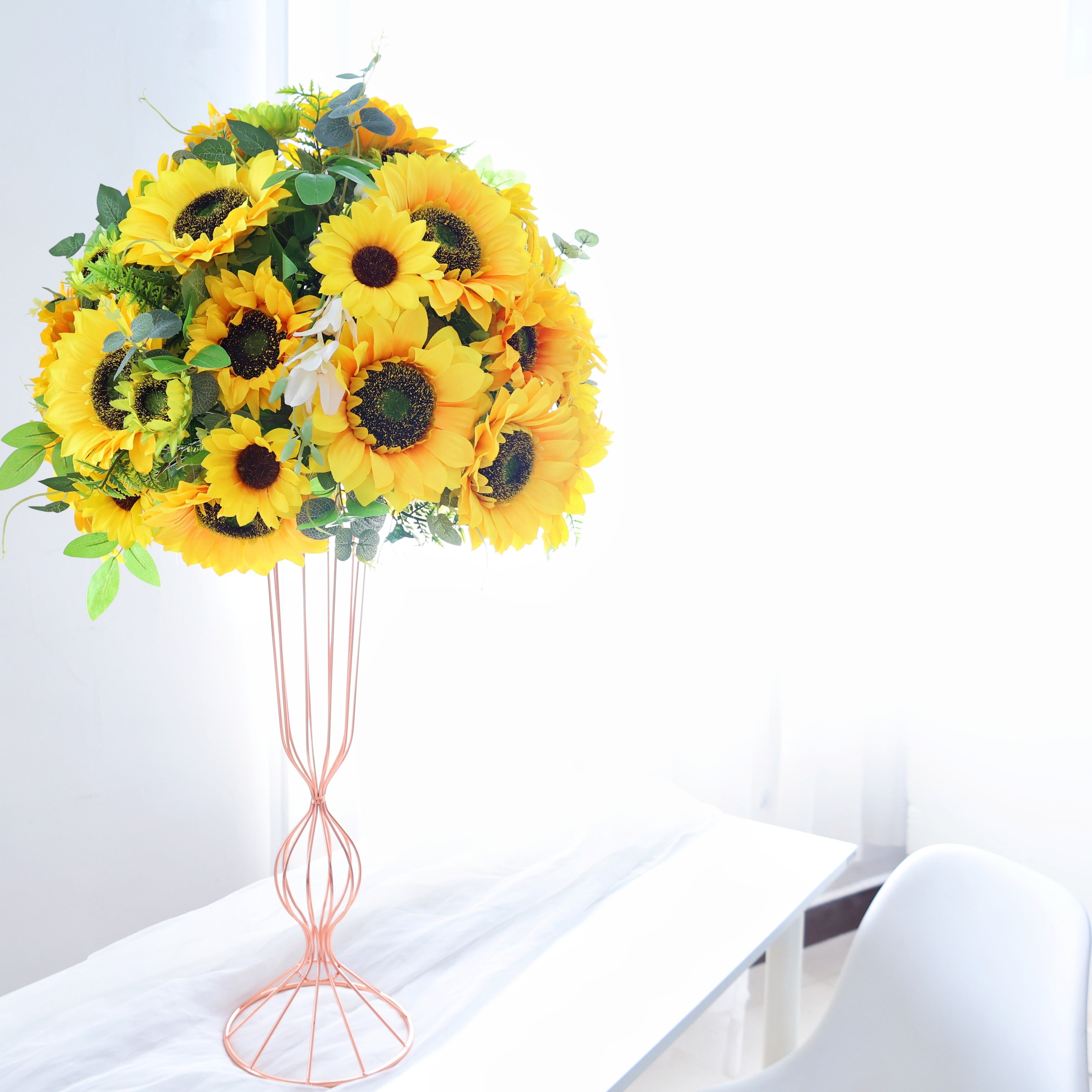 Yellow Sunflower Artificial Table Centerpiece Flower Ball Home Decor AAFC-071